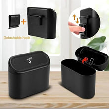 Mini Car Trash Can with Lid, Waterproof Car Trash Bin Storage Box (1 Pc)