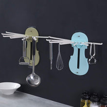 Plastic 7 in 1 Retractable Wall Mounted Pull Out Hanger for Kitchen Bath