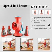 Apex 4 in 1 Signature Rotary Grater with Interchangeable Blades