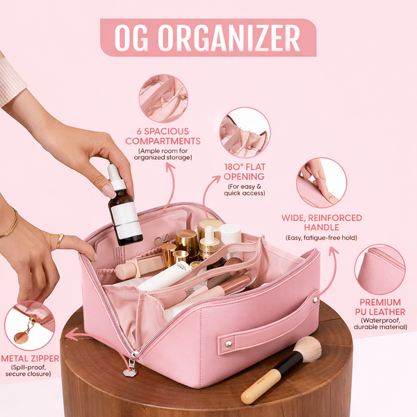 Premium Travel Makeup & Toiletry Organizer Pouch