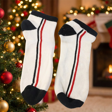 White & Black Striped Low-Cut Sports Socks (1 Pair)
