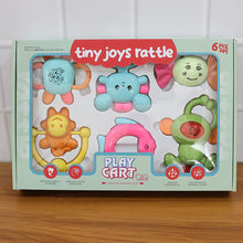 Play Cart Tiny Joys Rattle Toy Set – 6-in-1 Baby Rattles